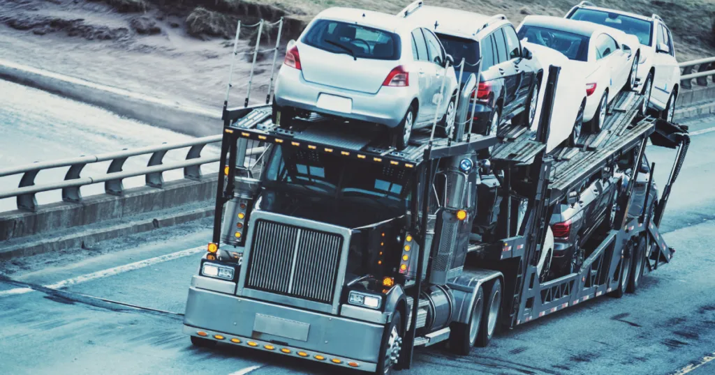 Cars loaded on a hauler